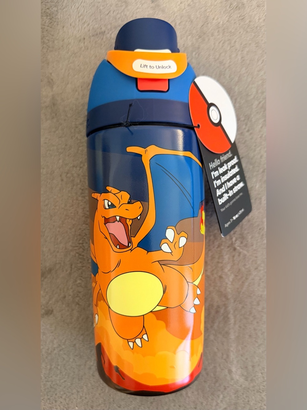 Owala x Pokemon - 16 oz. Free Sip Stainless Steel Tumbler - Charizard - New